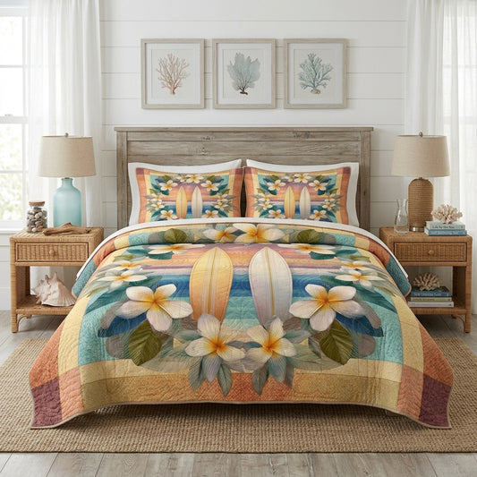 Coastal Bloom 3-Piece Quilted Bedding Set NCU0DQQ0818