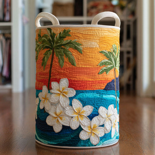 Coastal Bloom Quilted Laundry Basket NCU0DDK2252