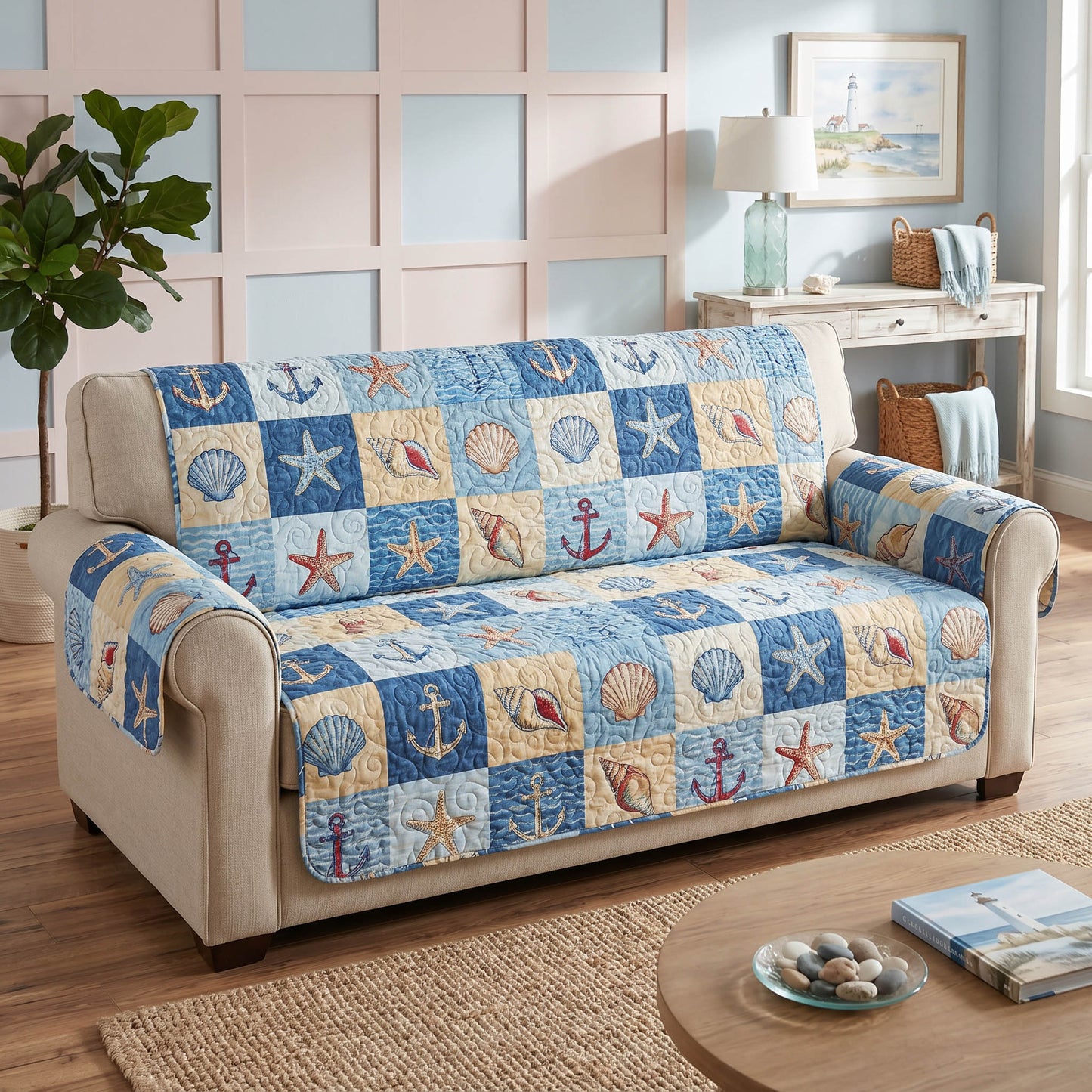 Coastal Breeze Quilted Sofa Cover NCU0NTD1875