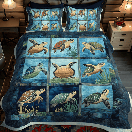Coastal Calm 3-Piece Quilted Bedding Set NCU0TL1135