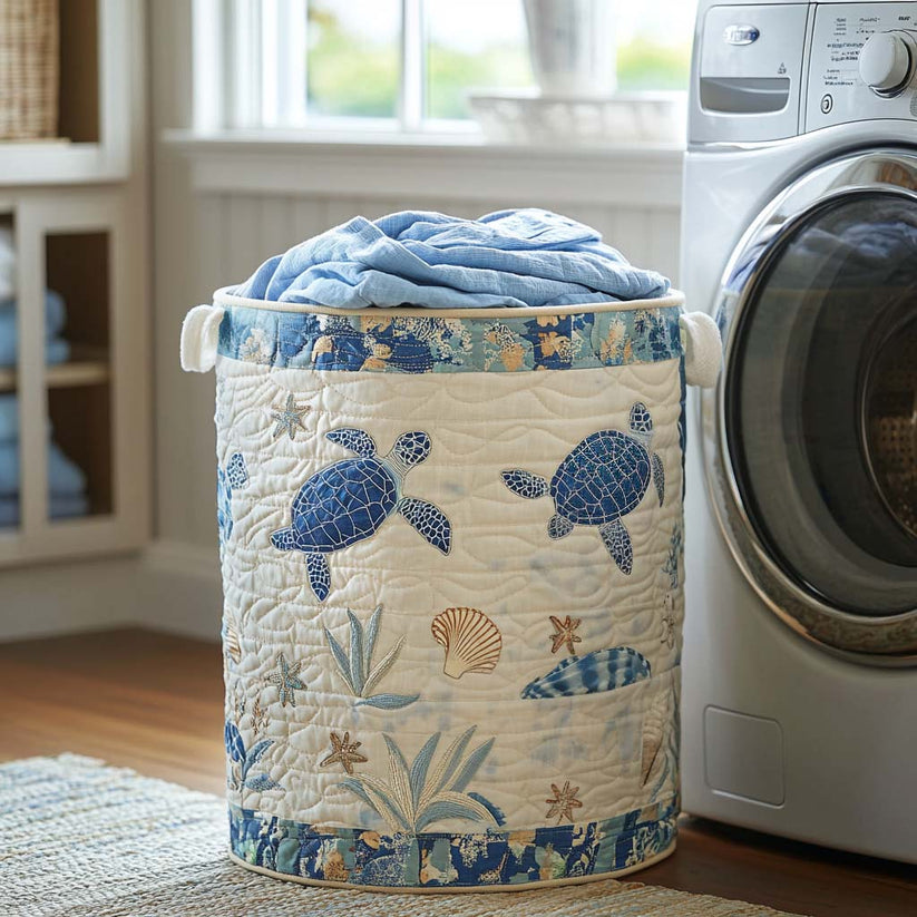 Driftwood Shoreline View Quilted Laundry Basket NCU0NNT1267 main image 1