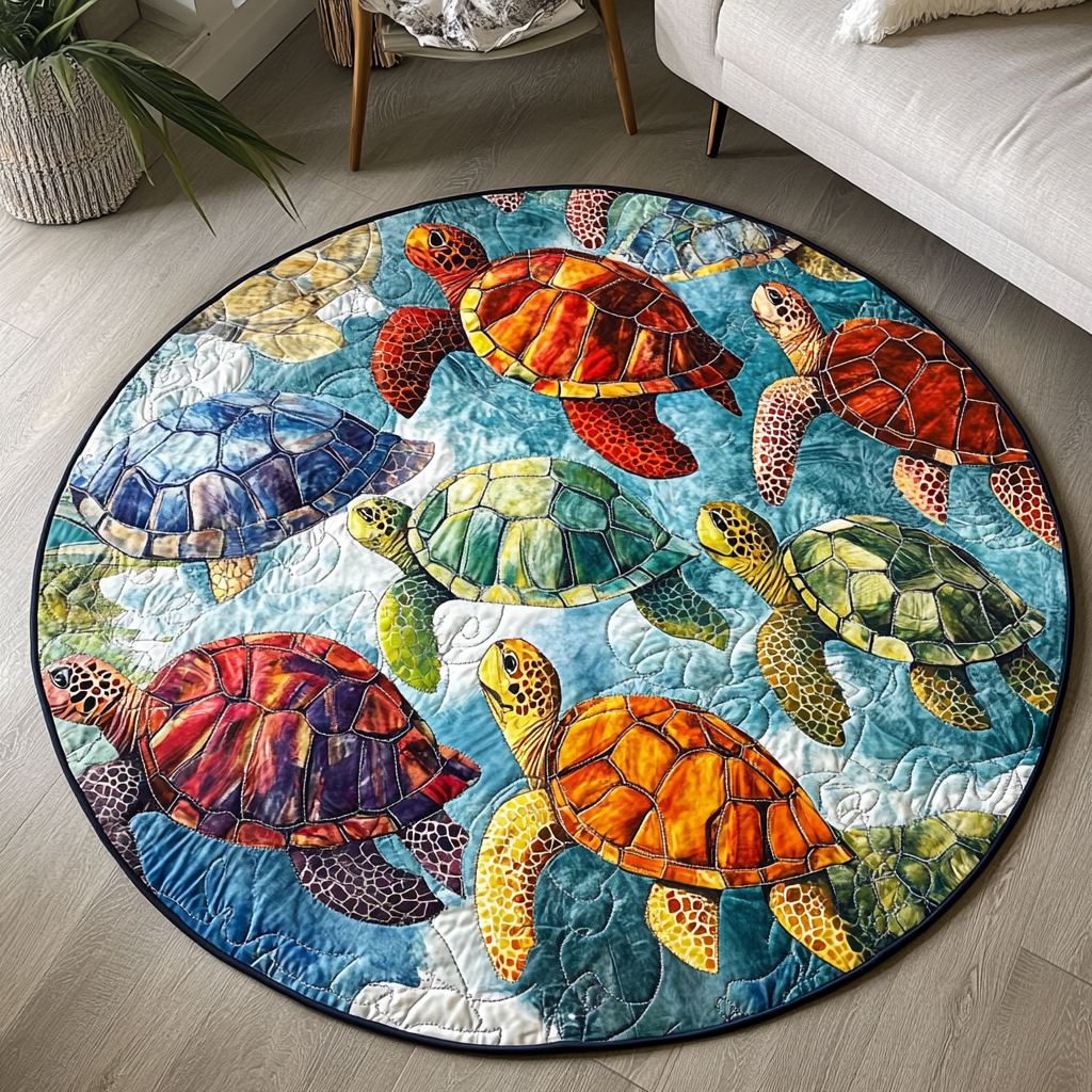 Coastal Calm Quilted Round Mat NCU0TL1438