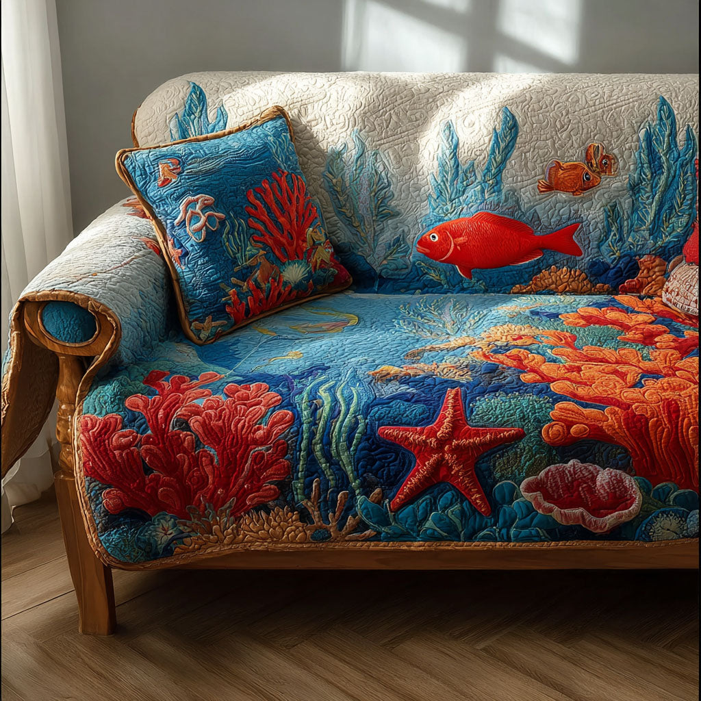 Coastal Calm Quilted Sofa Cover NCU0NTD1402