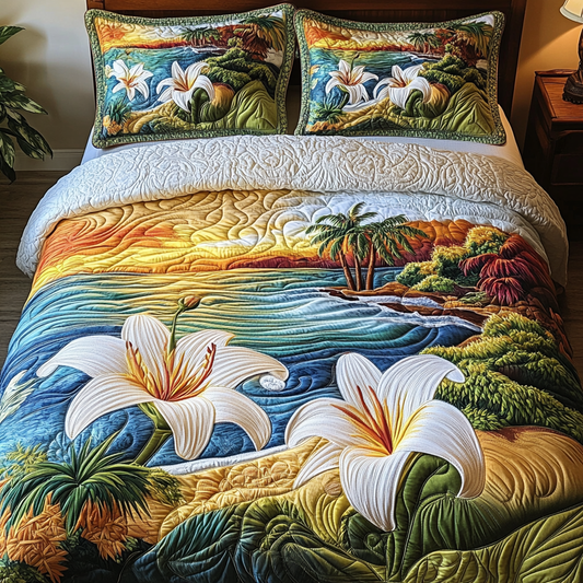 Coastal Dreams 3-Piece Quilted Bedding Set NCU0NVH237