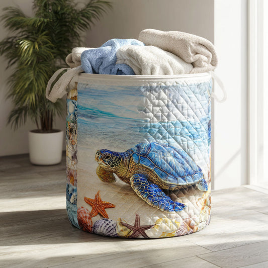 Coastal Drift Quilted Laundry Basket NCU0PTT901