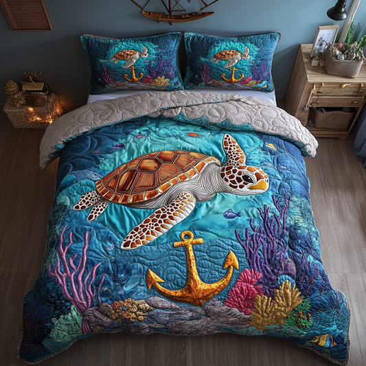 Coastal Guardian 3-Piece Quilted Bedding Set NCU0DDK039