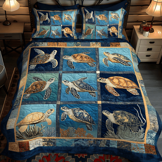 Coastal Harmony 3-Piece Quilted Bedding Set NCU0TL1141