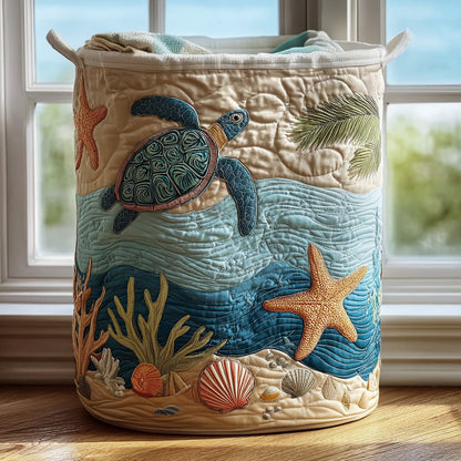 Sea Turtle Quilted Laundry Basket NCU0QN024