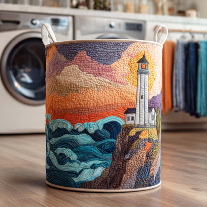 Coastal Light Quilted Laundry Basket NCU0NTD162