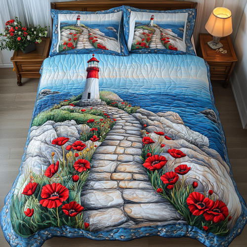 Coastal Lighthouse 3-Piece Quilted Bedding Set NCU0DDK110