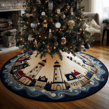 Coastal Lighthouse Christmas Quilted Tree Skirt NCU0DDK2060