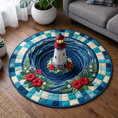 Coastal Lighthouse Quilted Round Mat NCU0HNH1150