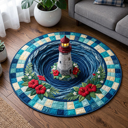 Coastal Lighthouse Quilted Round Mat NCU0HNH1150
