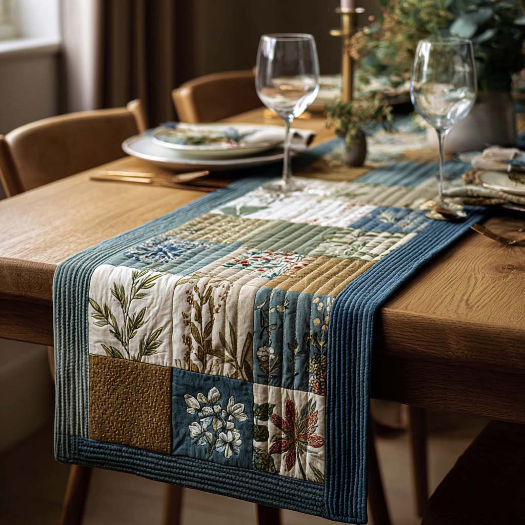 Coastal Patchwork Quilted Table Runner NCU0DQQ0566