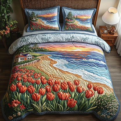 Coastal Tulips Duvet Cover Set NCU0DV338