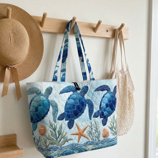 Coastal Turtle Quilted Classic Tote Bag NCU0DV2097