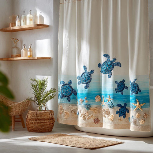 Coastal Turtle Shower Curtain NCU0DV1859