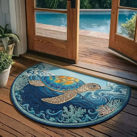 Coastal Wave Turtle Custom Shape Doormat NCU0DQQ0751