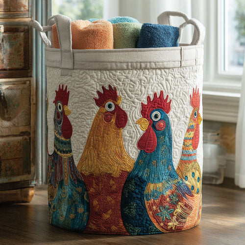 Cock-a-Doodle Crew Quilted Laundry Basket NCU0PTT1657