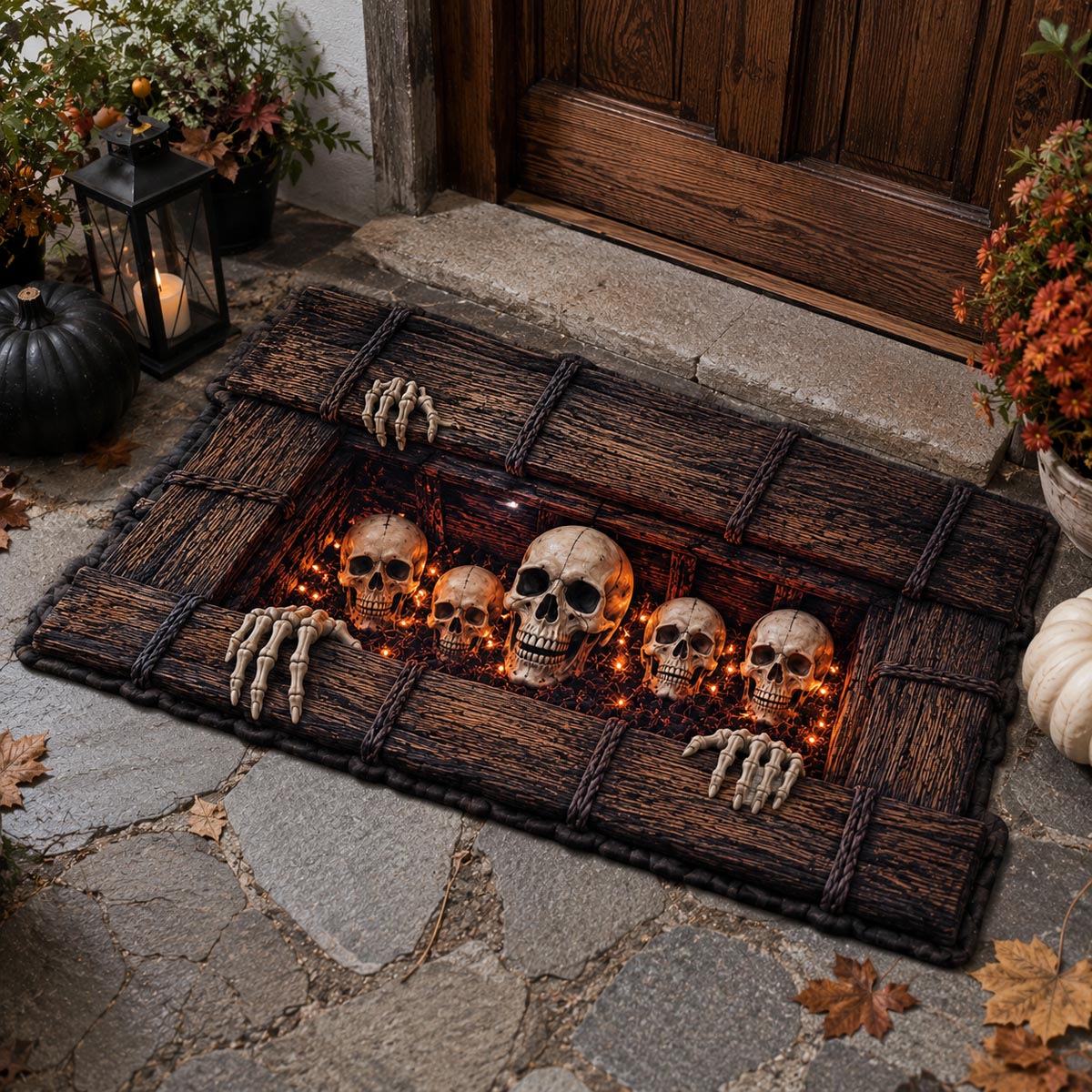 Coffin Skull Gate Custom Shape Doormat NCU0DV2299