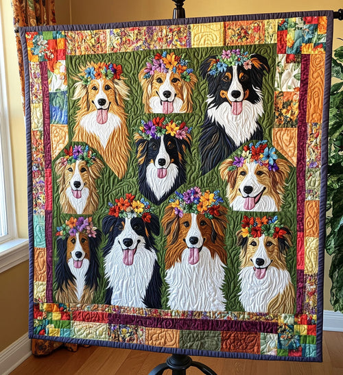 Collie Fields Quilted Blanket NCU0PT853