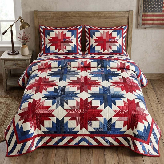 Colonial Cross 3-Piece Quilted Bedding Set NCU0DQQ0635
