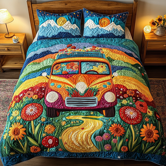 Color Bloom 3-Piece Quilted Bedding Set NCU0PVL100