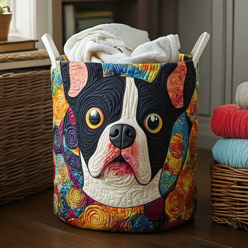 Color Pop Terrier Quilted Laundry Basket NCU0NXD177