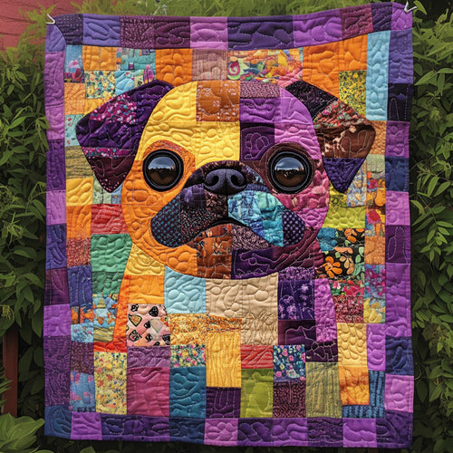 Color Splash Pug Quilted Blanket NCU0TL1809