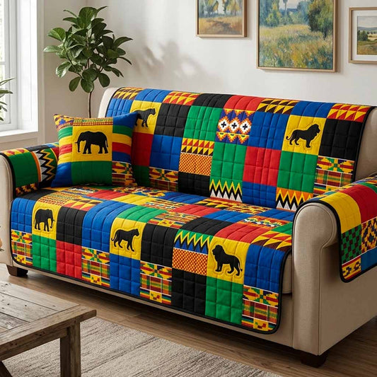 Color Squares Quilted Sofa Cover NCU0NXD1841