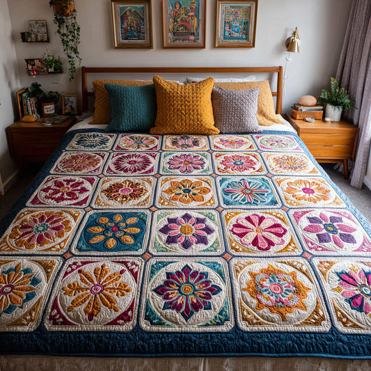 Color Tile Garden Quilted Blanket NCU0LDH848
