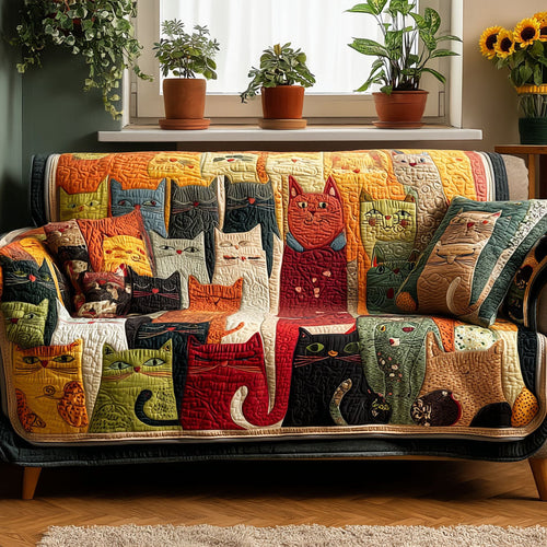 Color Whiskers Quilted Sofa Cover NCU0PTT2139