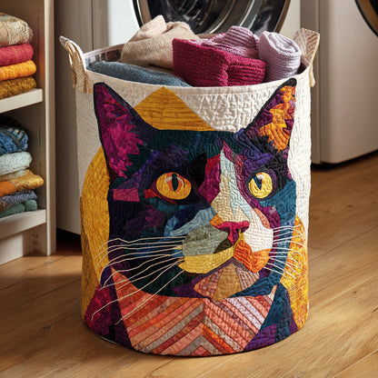 Colorburst Black Cat Quilted Laundry Basket NCU0HNH034
