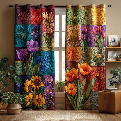 Colorburst Bloom Quilted Curtains NCU0NXD936