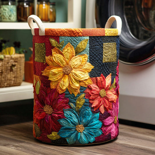 Colorburst Garden Joy Quilted Laundry Basket NCU0NTD460