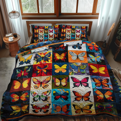 Colorful Butterflies 3-Piece Quilted Bedding Set NCU0VL130