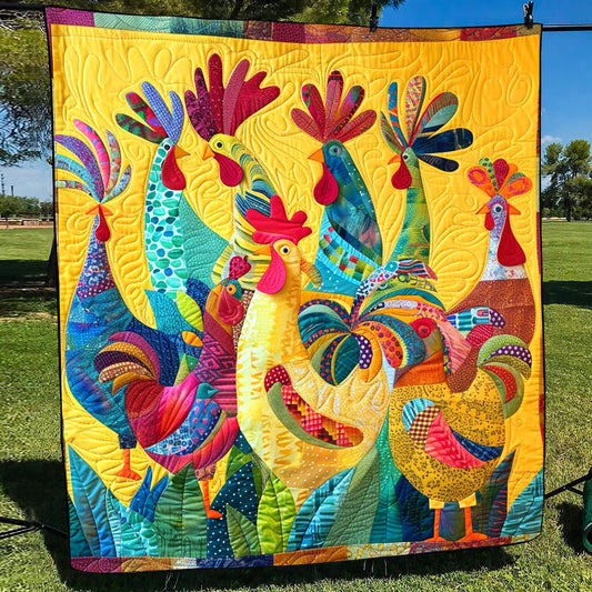 Colorful Cockcrow Quilted Blanket NCU0TH873