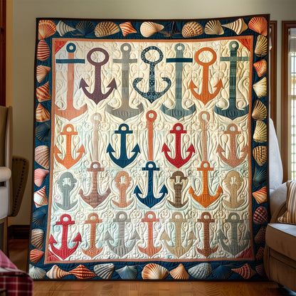 Colorful Anchors Quilted Blanket NCU0TH1314