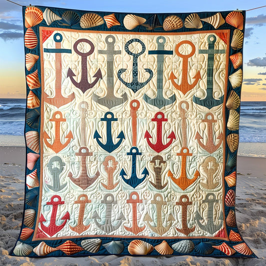 Colorful Anchors Quilted Blanket NCU0TH1314