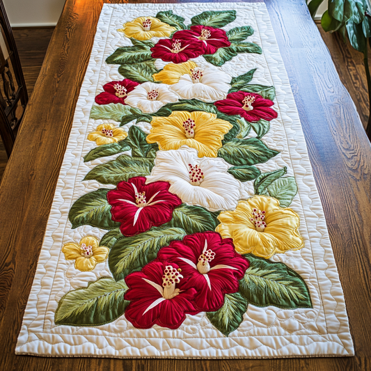 Colorful Blooms Quilted Table Runner NCU0NVH355