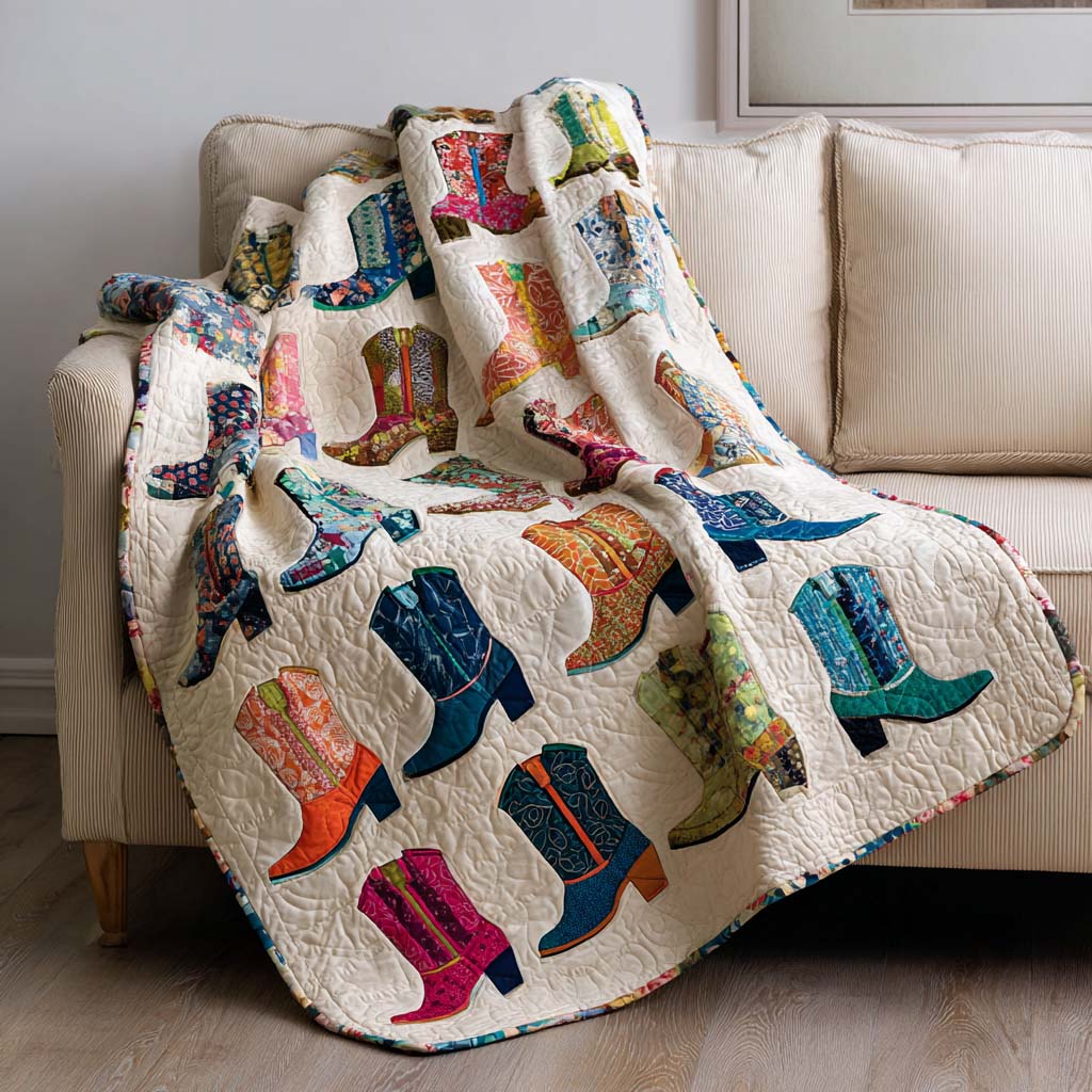 Colorful Boots Quilted Blanket NCU0NNT2129