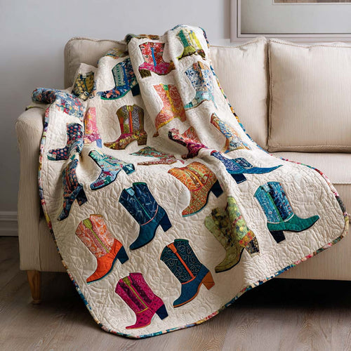 Colorful Boots Quilted Blanket NCU0NNT2129