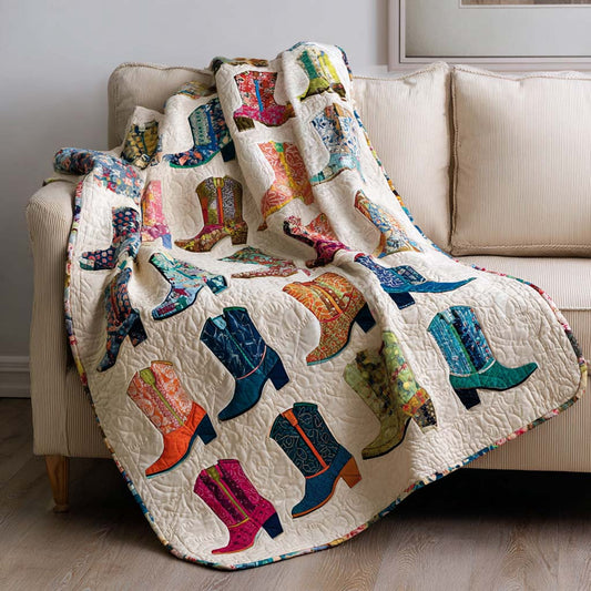 Colorful Boots Quilted Blanket NCU0NNT2129