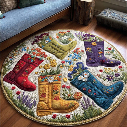 Colorful Boots Quilted Round Mat NCU0NNT1934