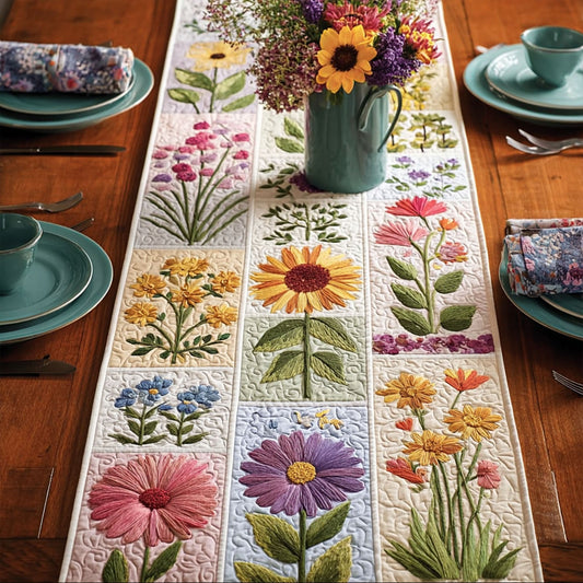 Colorful Botanica Quilted Table Runner NCU0PTT668