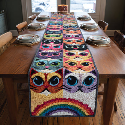 Colorful Cat Gallery Quilted Table Runner NCU0HNH506