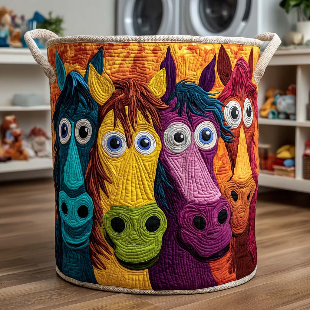 Colorful Companions Quilted Laundry Basket NCU0NNT2696