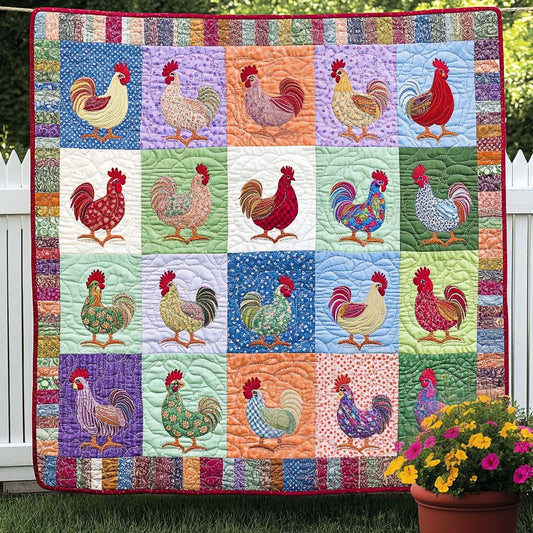 Colorful Crowing Quilted Blanket NCU0NNT896