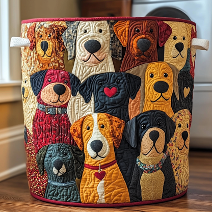 Dog Quilted Laundry Basket NCU0QN053