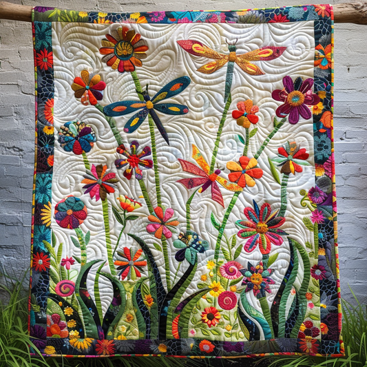 Colorful Dragonfly Mystique Quilted Blanket NCU0PD370